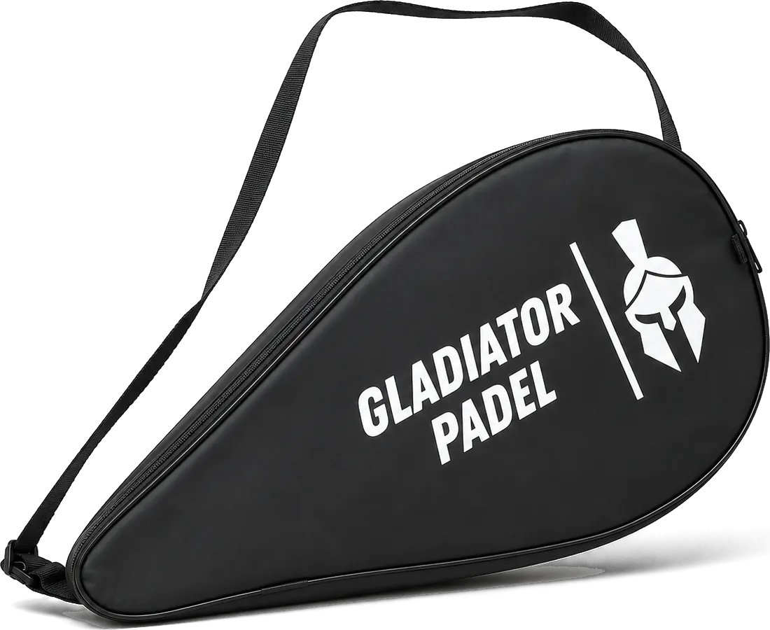Mochila negra Gladiator para pala, con su correa